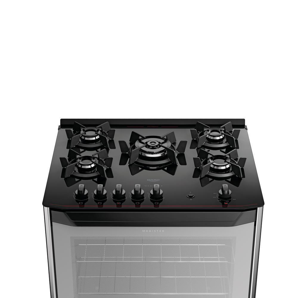 Fogão 5 Bocas Dako Magister Style Mesa de Vidro Preto Bivolt - 6