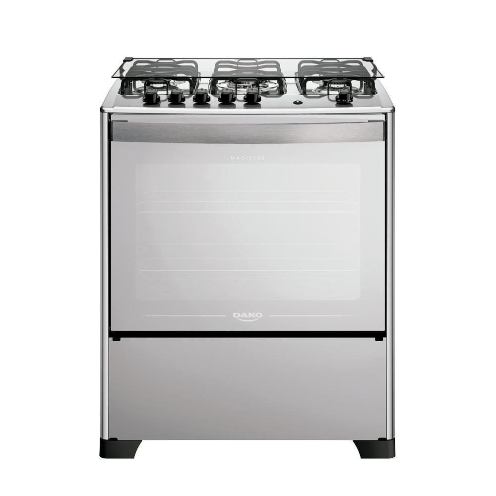 Fogão 5 Bocas Dako Magister Style Espelhado Com Mesa Inox Preto Bivolt - 1