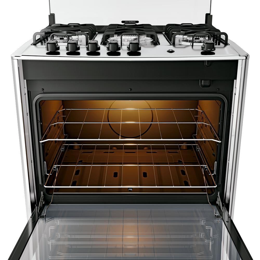 Fogão 5 Bocas Dako Magister Style Espelhado Com Mesa Inox Preto Bivolt - 8