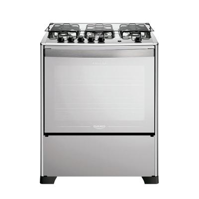 Fogão 5 Bocas Dako Magister Style Espelhado Com Mesa Inox Preto Bivolt
