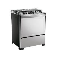Fogão 5 Bocas Dako Magister Style Espelhado Com Mesa Inox Preto Bivolt