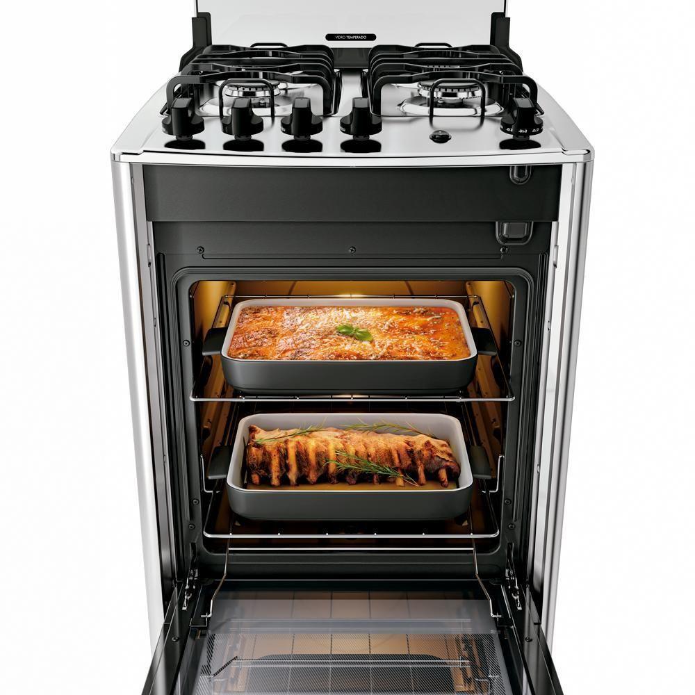 Fogão 4 Bocas Dako Magister Style Mesa Inox Espelhado Preto Bivolt - 5