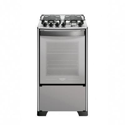 Fogão de Piso 4 Bocas a Gás Dako Magister Style Mesa Inox Acendimento Automático Preto Bivolt