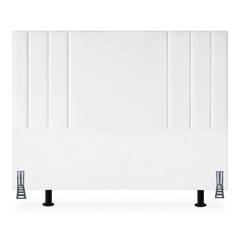 Cabeceira Suede 140 Cm Casal Moderna Frame Estofada Cama Box Branco - 5