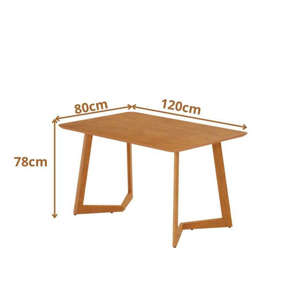 Mesa Jantar Fineza Tampo Amadeirado 120x80cm Pés Madeira Jcm Cinamomo - 3
