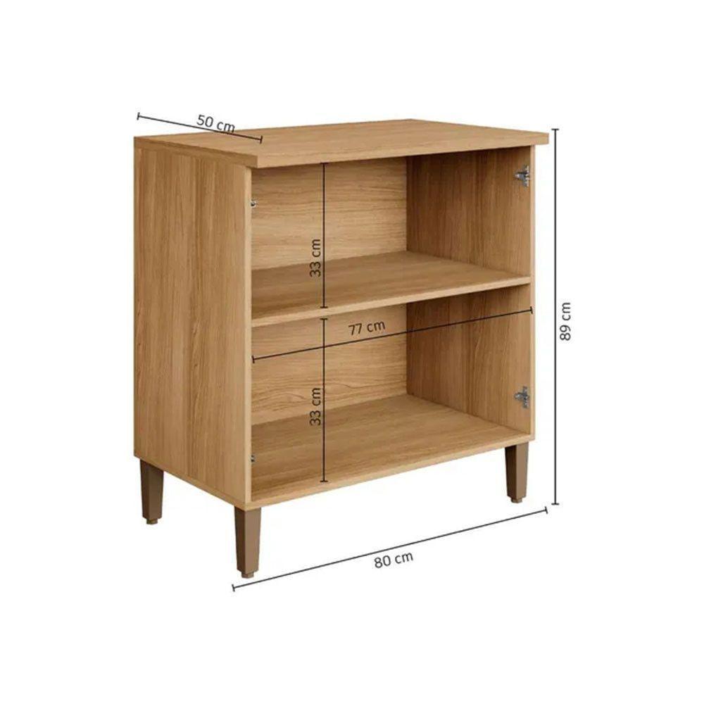 Balcão De Cozinha Ouro 2 Portas 80cm Mdf Arte Móveis Cinamomo Off - 6