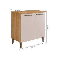 Balcão De Cozinha Ouro 2 Portas 80cm Mdf Arte Móveis Cinamomo Off - 7