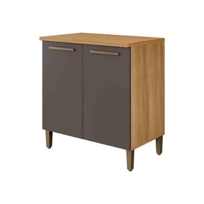 Balcão De Cozinha Ouro 2 Portas 80cm Mdf Arte Móveis Cinamomo Grafite