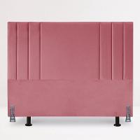 Cabeceira 160 Cm Queen Estofada Veludo Cama Box Moderna Frame Rosa - 2