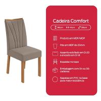 Conjunto Sala De Jantar Mesa Easy Tower 170x90cm Mdf/vidro Com 6 Cadeiras Confort Suede Bege Amendoa/off White - 10