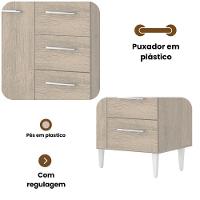 Balcão Vitória Para Pia De 1,20 2 Portas 3 Gavetas Castanho - 2