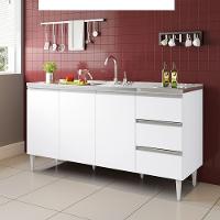 Balcão Recife 1,60 Mt - 3 Gavetas 3 Portas Branco - 1