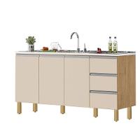 Balcão Recife 1,60 Mt - 3 Gavetas 3 Portas Amêndoa Off - 1