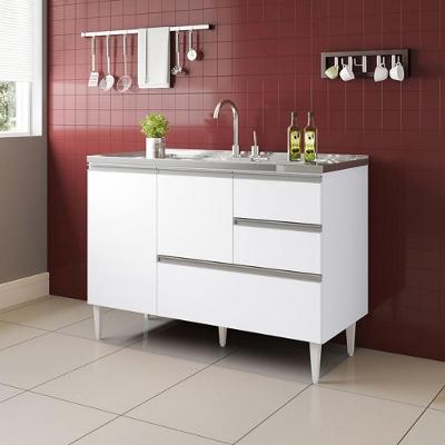 Balcão Maceió Para Pia 1,20 2 Portas Com Gavetão Branco