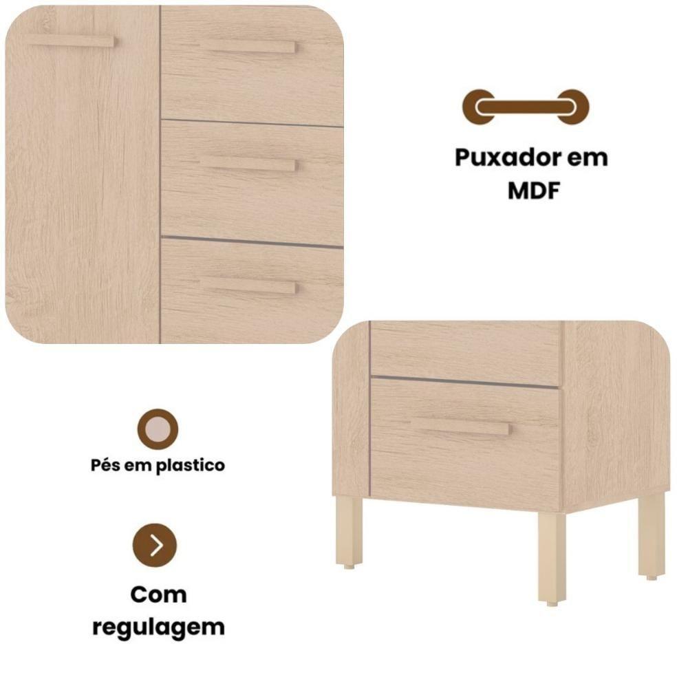 Balcão Fortaleza 3 Gavetas Para Pia 1,20 Mt Amêndoa - 3