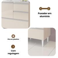 Balcão Maceió Para Pia 1,60 3 Portas Com Gavetão Amêndoa Off - 3
