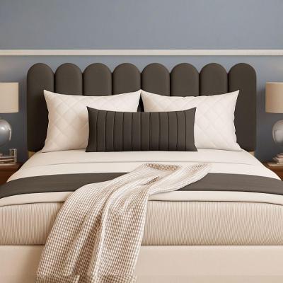 Cabeceira Design Nuvem 60x20cm Queen Size 8 Placas Em Suede chumbo