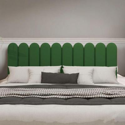 Cabeceira Design Nuvem 20x60cm King Size 10 Placas Em Suede verde