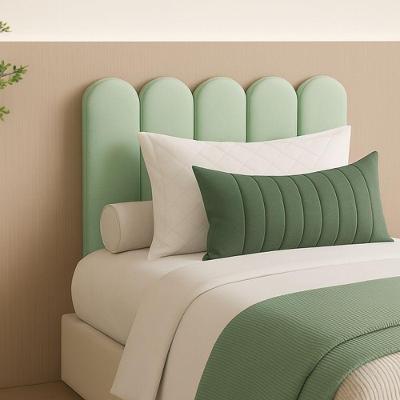 Cabeceira Design Nuvem 20x60cm Solteiro 5 Placas Suede Macio verde Claro