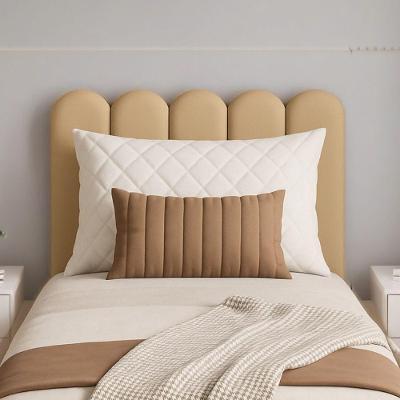 Cabeceira Design Nuvem 20x60cm Solteiro 5 Placas Suede Macio areia