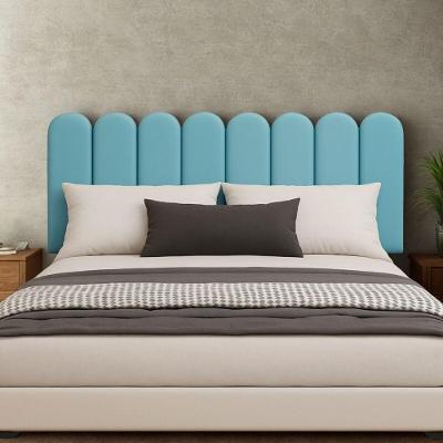 Cabeceira Design Nuvem 60x20cm Queen Size 8 Placas Em Suede azul Bebe