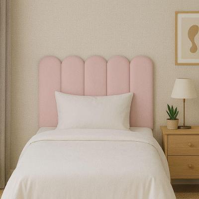 Cabeceira Design Nuvem 20x60cm Solteiro 5 Placas Suede Macio rosa Bebe