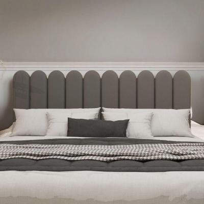 Cabeceira Design Nuvem 20x60cm King Size 10 Placas Em Suede chumbo