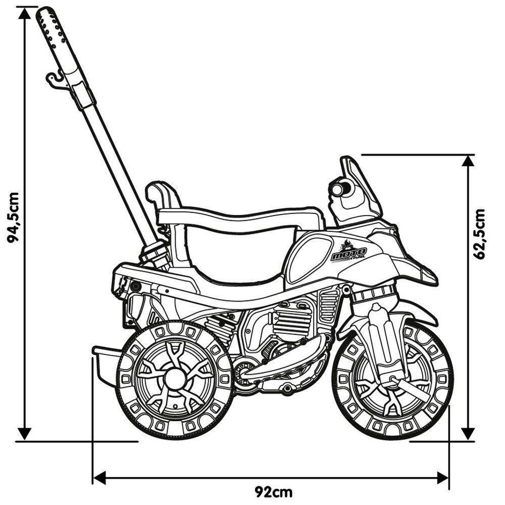 Moto Infantil Triciclo Com Pedal E Haste Para Segurar - 4