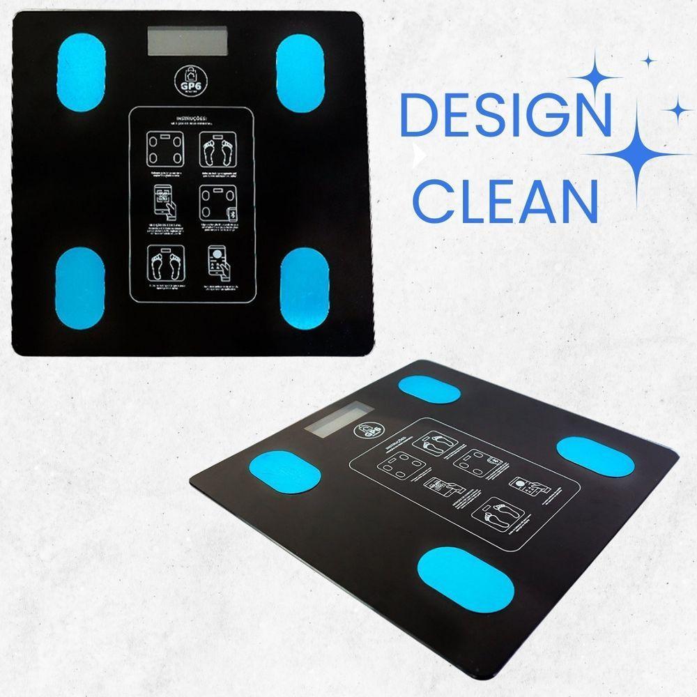 Balança Bioimpedância Digital Corporal Com Aplicativo Bluetooth Analise 180kg De Precisão Banheiro - 3