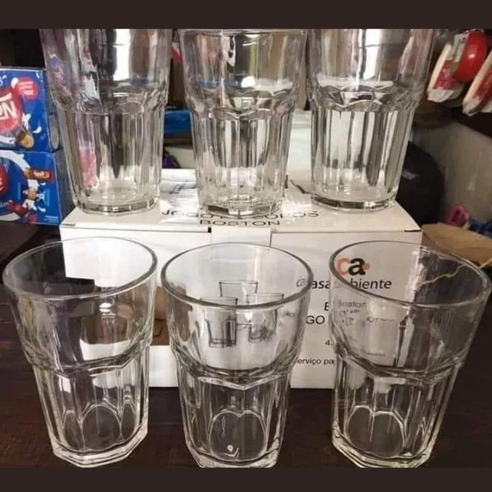 Conjunto 3 Copos Vidro Para Vitamina Whey Shake Suco Drinks 350ml - 5