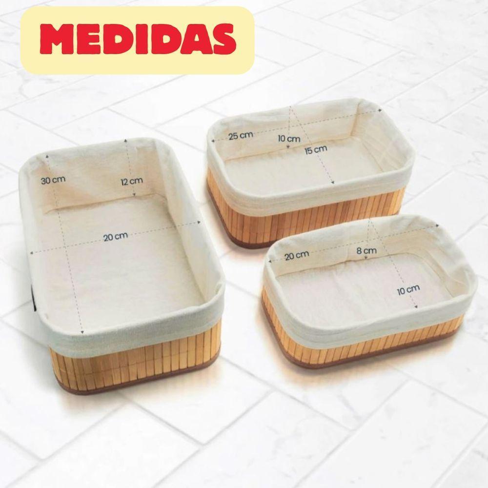 Kit 3 Cestos De Bambu Tamanhos Diferentes Organizador De Ambientes E Casa - 8