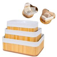 Kit 3 Cestos De Bambu Tamanhos Diferentes Organizador De Ambientes E Casa - 1