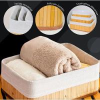 Kit 3 Cestos De Bambu Tamanhos Diferentes Organizador De Ambientes E Casa - 5