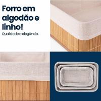Kit 3 Cestos De Bambu Tamanhos Diferentes Organizador De Ambientes E Casa - 6