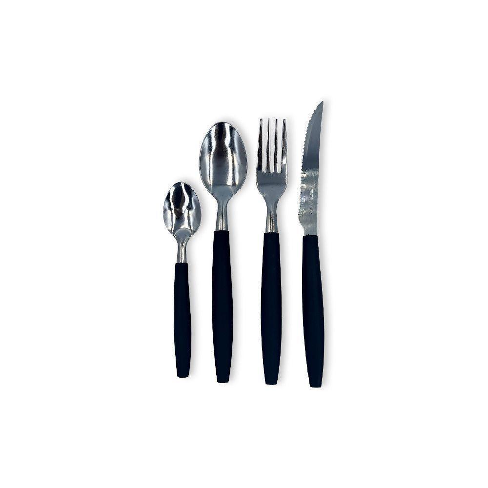 Jogo De Talheres Faqueiro 25 Peças Com Porta Talher Inox Preto - 4