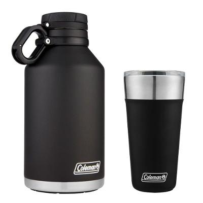 Kit Growler E Copo Térmico Com Tampa 600ml Preto Coleman