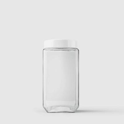Pote De Vidro Quadrado 2,2l Branco Invicta
