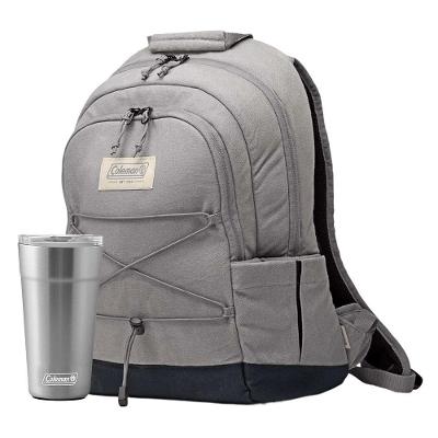 Kit Mochila Térmica Backroads? 30 Latas Cinza E Copo Térmico Com Tampa 600ml Inox Coleman