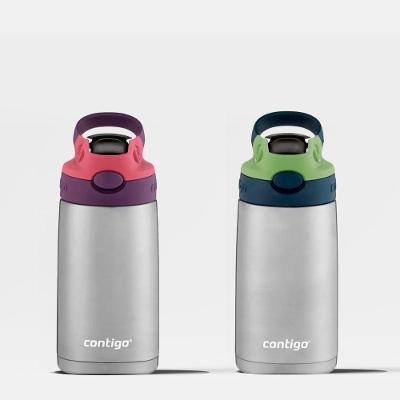 Kit Com 2 Garrafas Térmicas Autospout® Kids Verde E Rosa Inox Contigo | 384ml