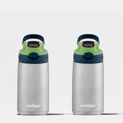 Kit Com 2 Garrafas Térmicas Autospout® Kids Verde Inox Contigo | 384ml
