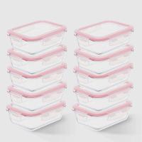 Kit Com 10 Potes De Vidro Herméticos Retangulares 640ml Marmita Ideal Invicta - 2