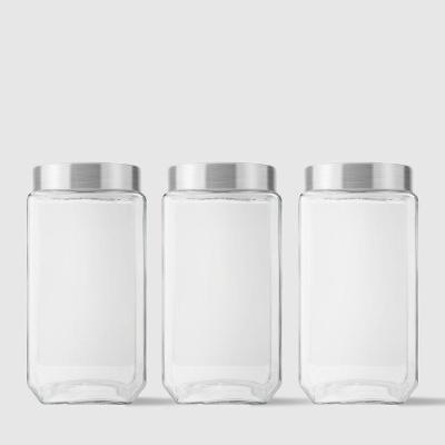 Kit Com 3 Potes Quadrados Collection 2,2l Inox Escovado Invicta