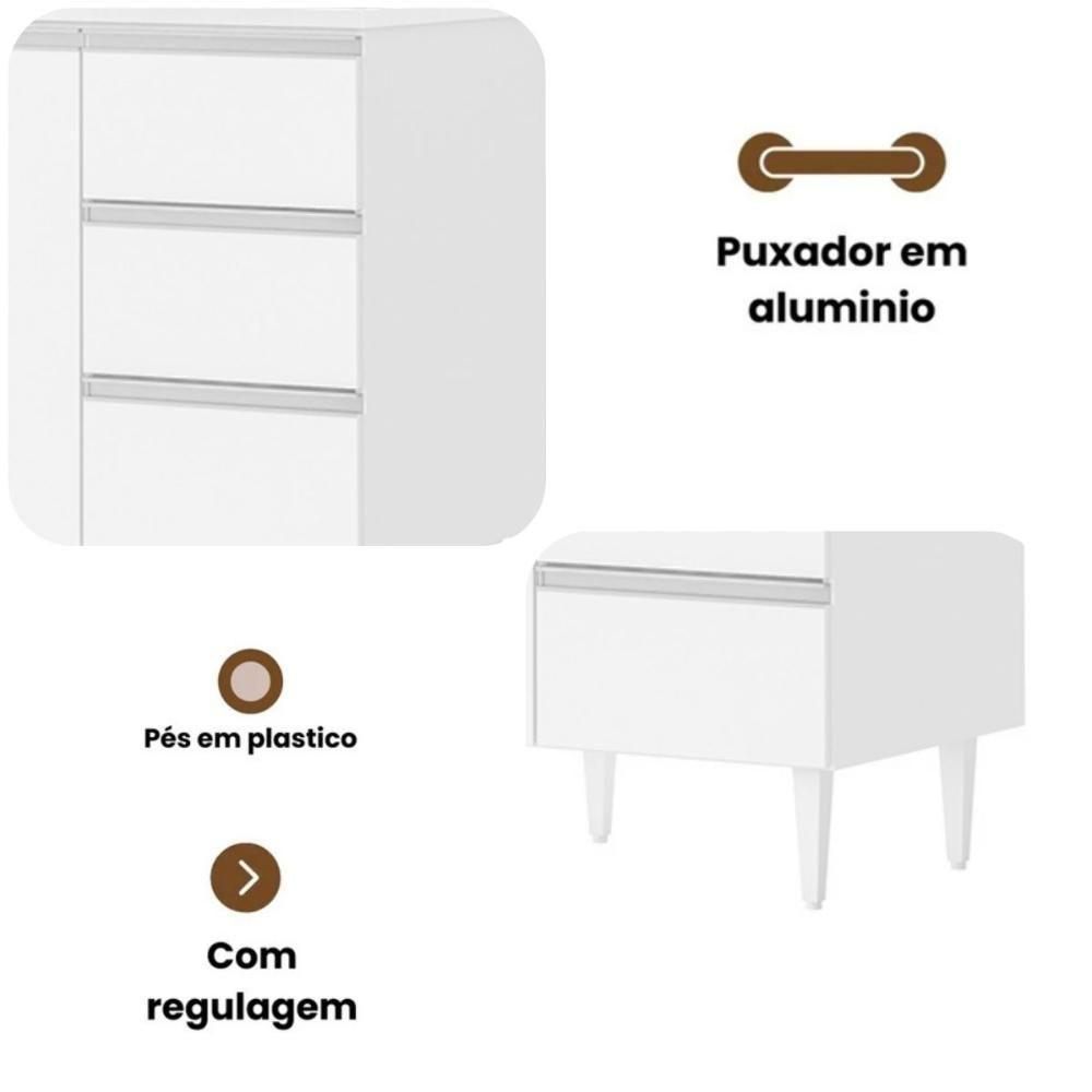 Balcão Salvador 1,60 Mt 3 Gavetas 3 Portas 100% Mdf Branco - 3
