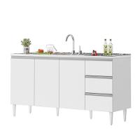 Balcão Salvador 1,60 Mt 3 Gavetas 3 Portas 100% Mdf Branco - 1