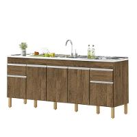 Balcão Natal 5 Portas Para Pia De 2 Mt Castanho - 1