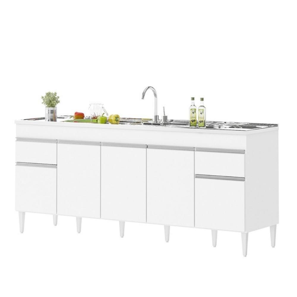 Balcão Natal 5 Portas Para Pia De 2 Mt Branco - 1