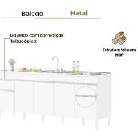 Balcão Natal 5 Portas Para Pia De 2 Mt Branco - 3