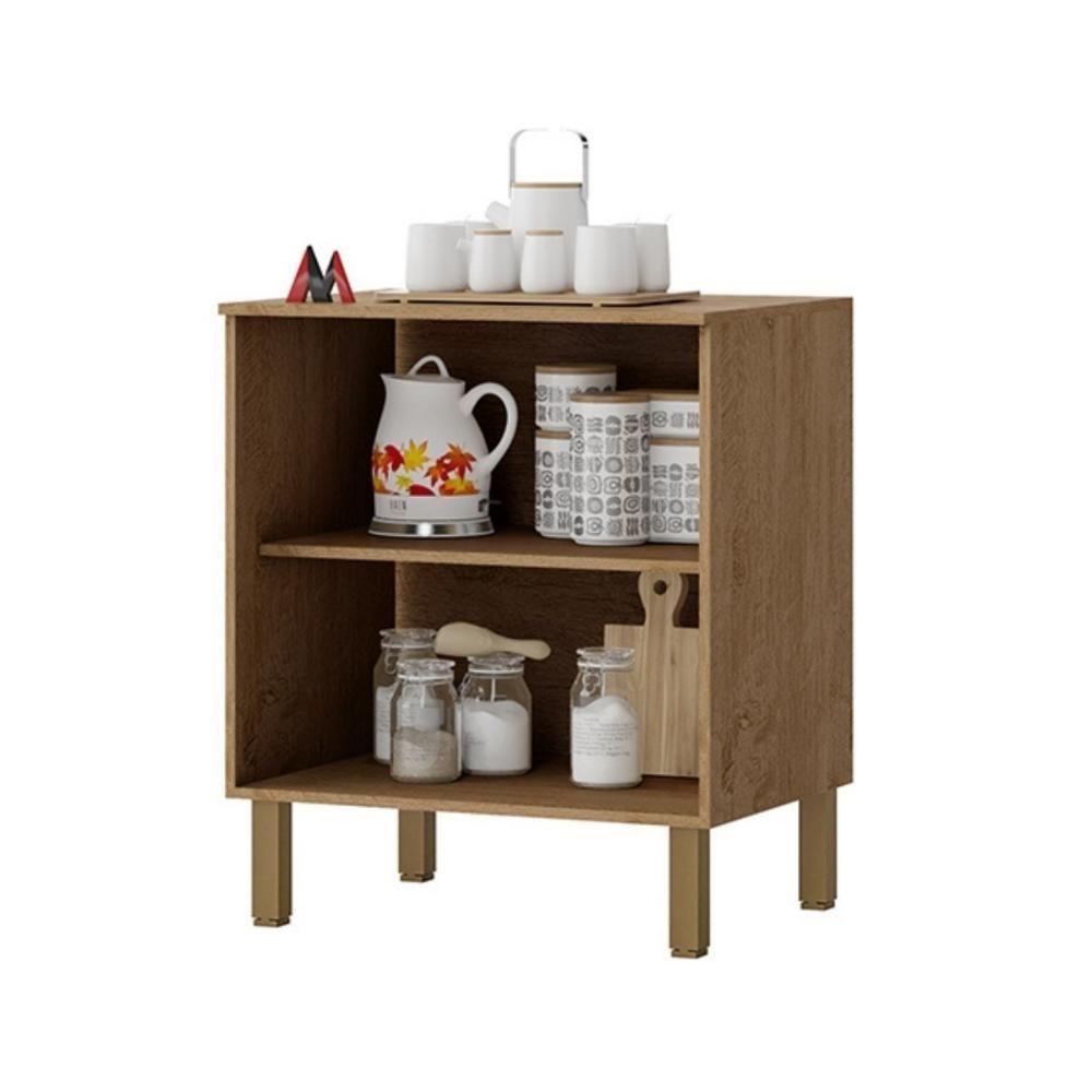 Balcão De 2 Portas Cozinha Clarice Amêndoa Off White - 3