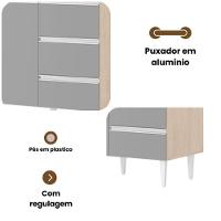 Balcão Salvador 1,60 Mt 3 Gavetas 3 Portas 100% Mdf Amêndoa Grafite - 3