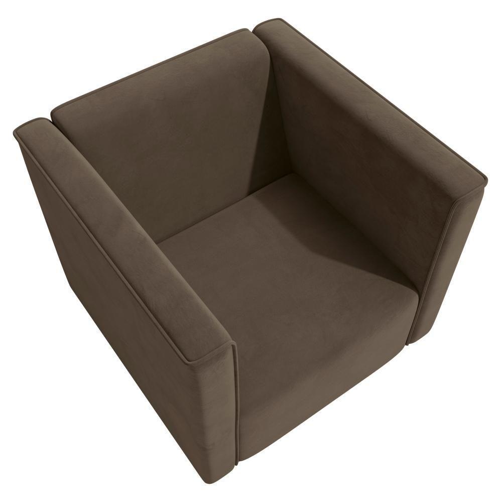 Poltrona Ravena Kappesberg Veludo Marrom - 5